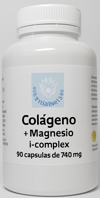Bote blanco de colágeno con magnesio: ejemplo de diseño minimalista